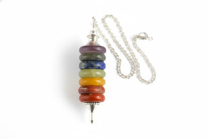 Multicolor 7 Chakra Dowsing Pendulum — Vastu Remedy, Reiki & Energy Diagnosis Gem Tool | Vastu Mandir