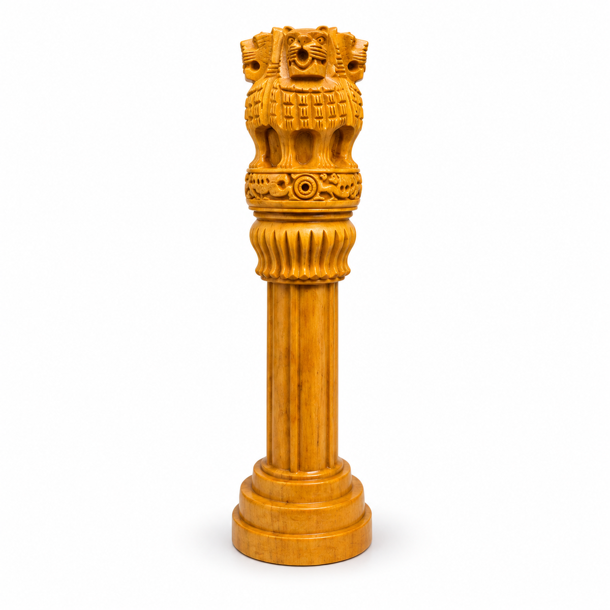 Wooden Finish Ashoka Pillar Idol Vastu Remedy for Authority, Recognition and Professional Growth for Home, Office and Table Decor | 3 - 12 inches